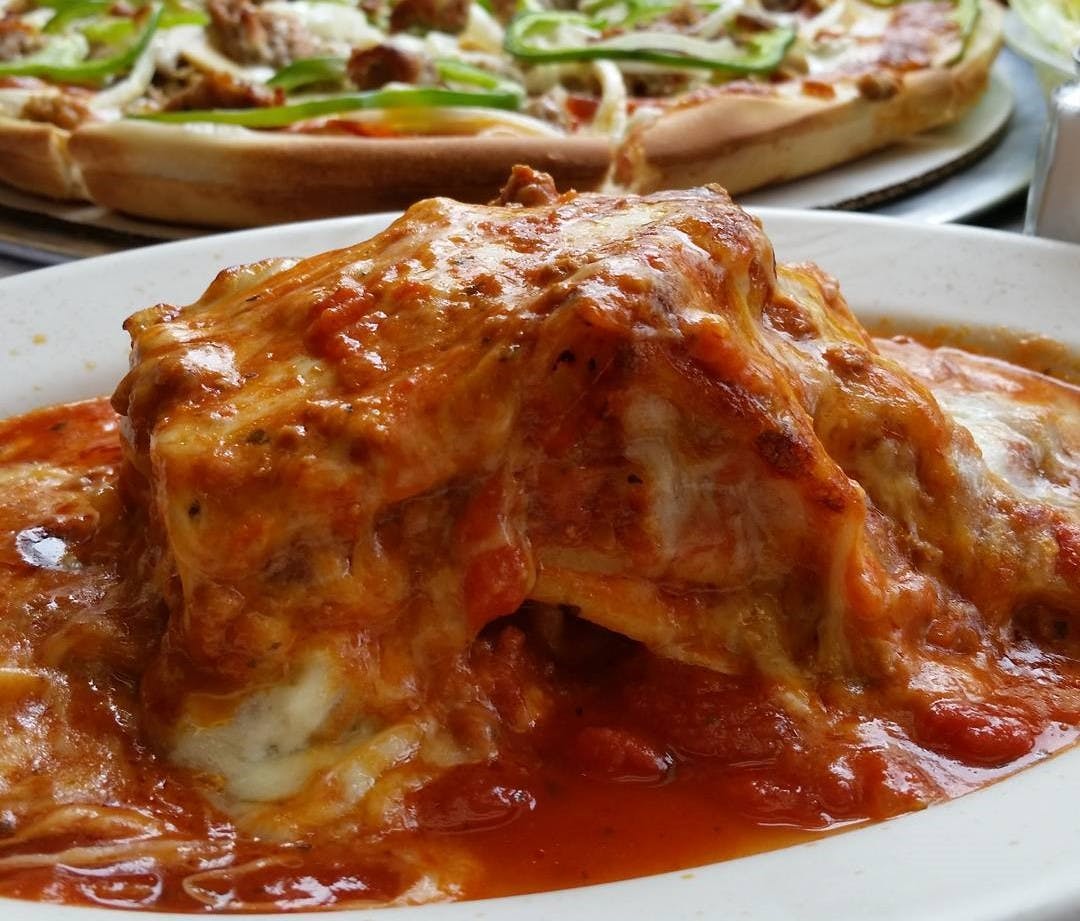 Order Baked Lasagna - Dinner food online from Teddy Old Lyme Pizza Palace store, Old Lyme on bringmethat.com