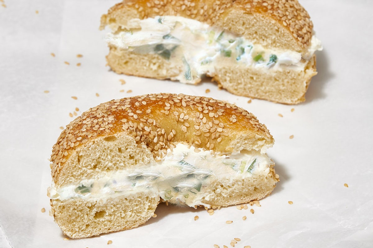 Order Bagel with Scallion Cream Cheese food online from Spread Bagelry store, Philadelphia on bringmethat.com