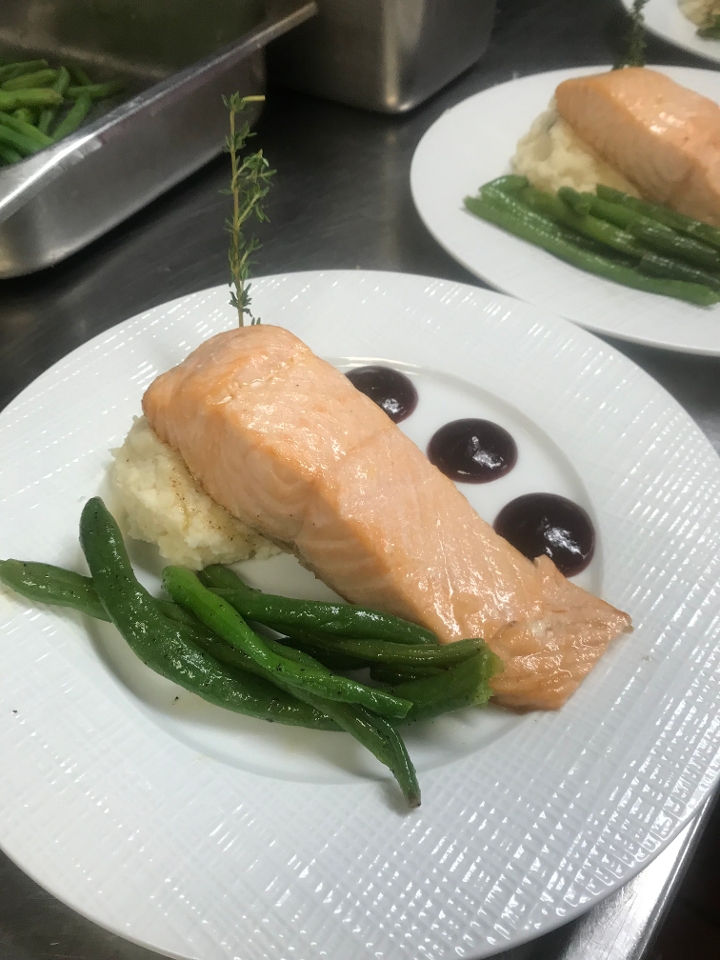 Order Berry BBQ Salmon food online from The Grapevine Restaurant & Catering store, Buffalo on bringmethat.com
