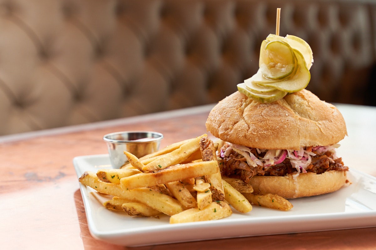 Order PULLED PORK SANDWICH food online from Old Town Pour House store, Gaithersburg on bringmethat.com