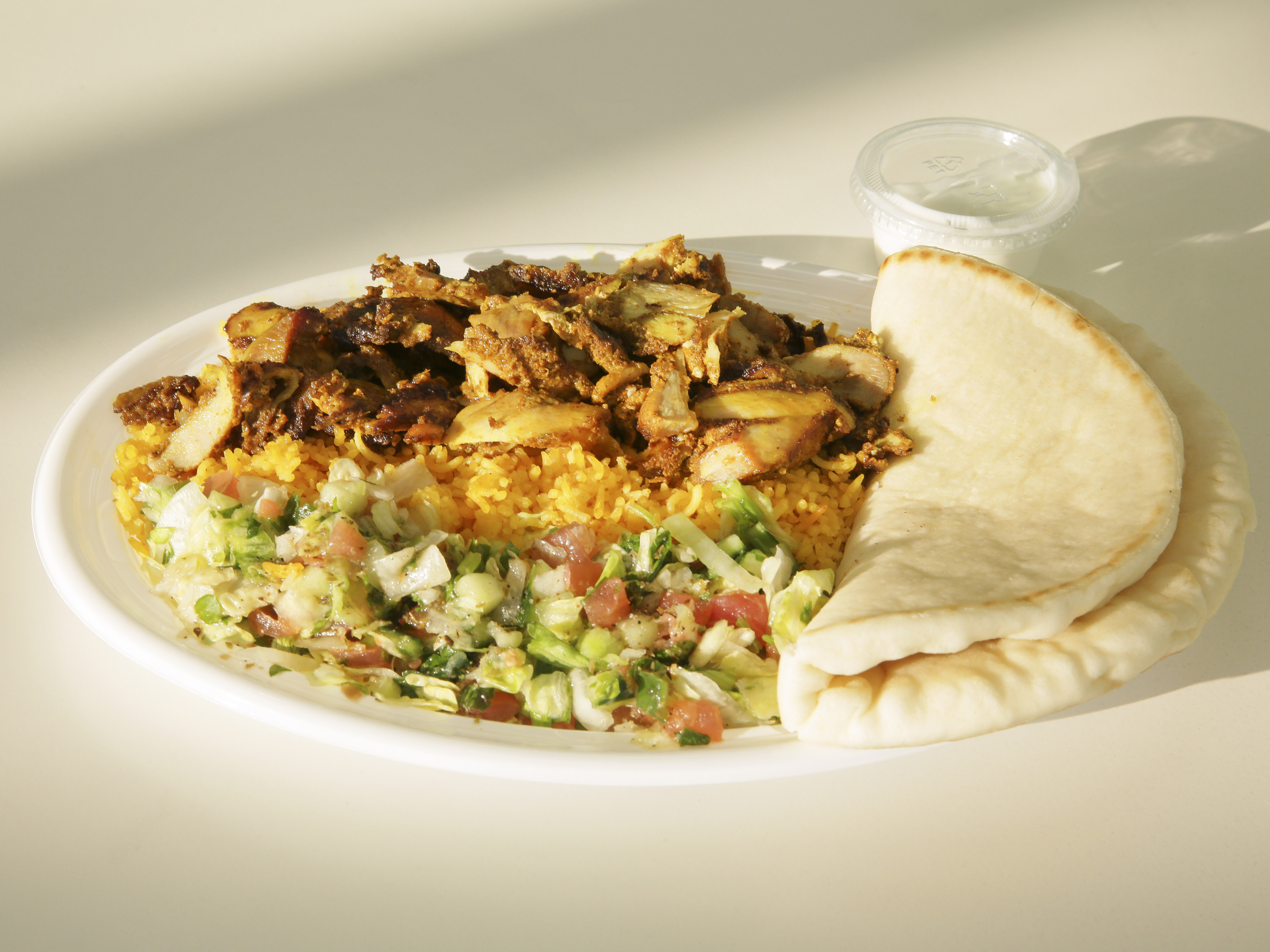 Order Chicken Shawarma Plate food online from Sinbad Grill store, Milwaukee on bringmethat.com