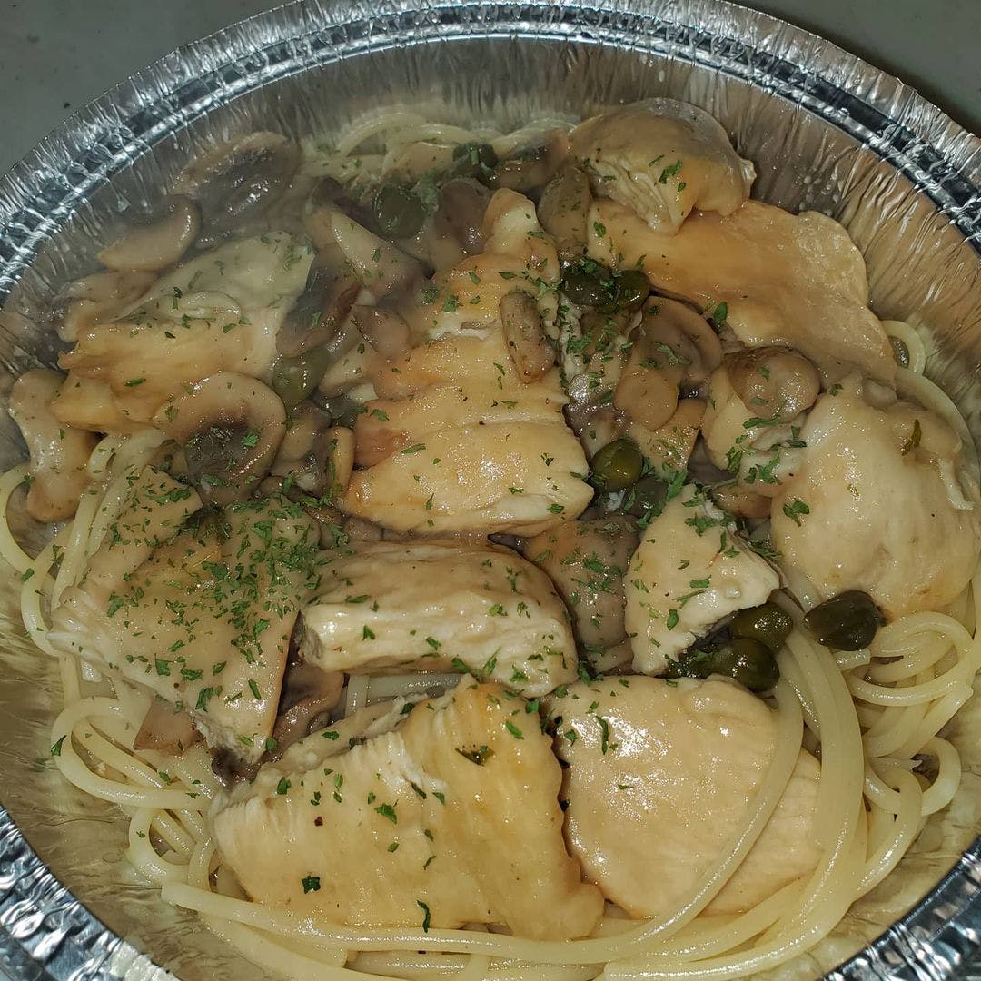 Order Chicken Piccata - Dinner food online from Dino Pizza & Restaurant store, Holyoke on bringmethat.com