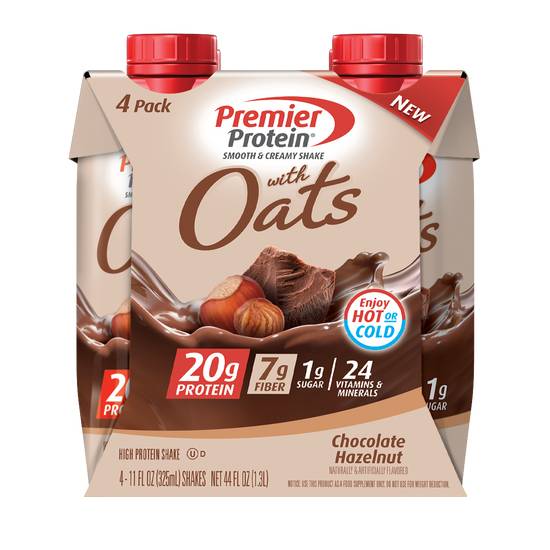 Order Premier Protein Shake with Oats Chocolate Hazelnut (11 oz x 4 ct) food online from Rite Aid store, Redondo Beach on bringmethat.com