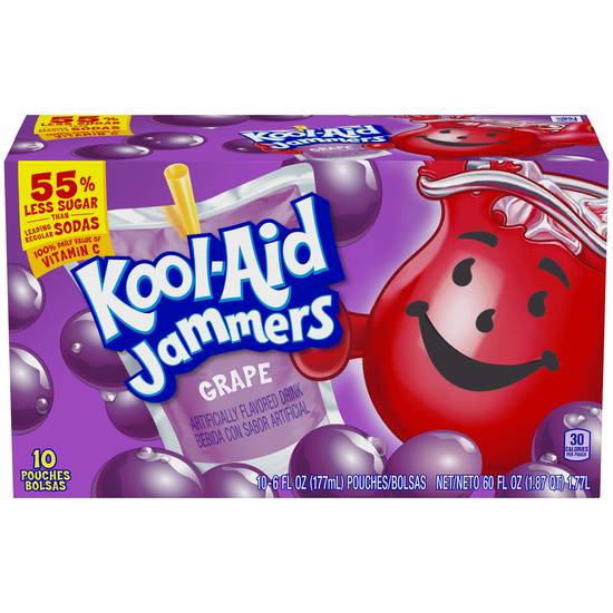 Order Kool-Aid Jammers Grape Artificially Flavored Soft Drink (10 ct) food online from Rite Aid store, Grafton on bringmethat.com
