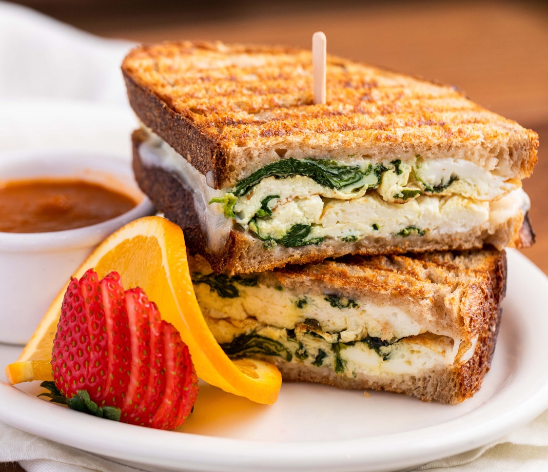 Order Egg White & Spinach Breakfast Panini food online from Urth Caffe store, Orange on bringmethat.com