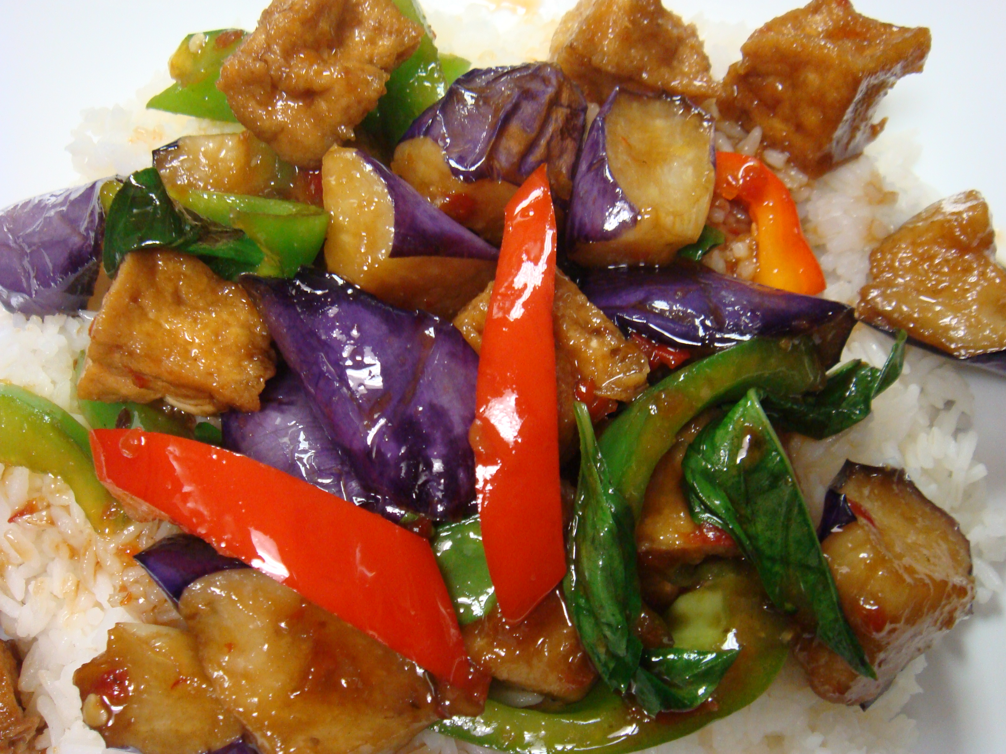 Order Spicy Eggplant Plate food online from Rod Thai Family Taste Thai Restaurant store, Boston on bringmethat.com