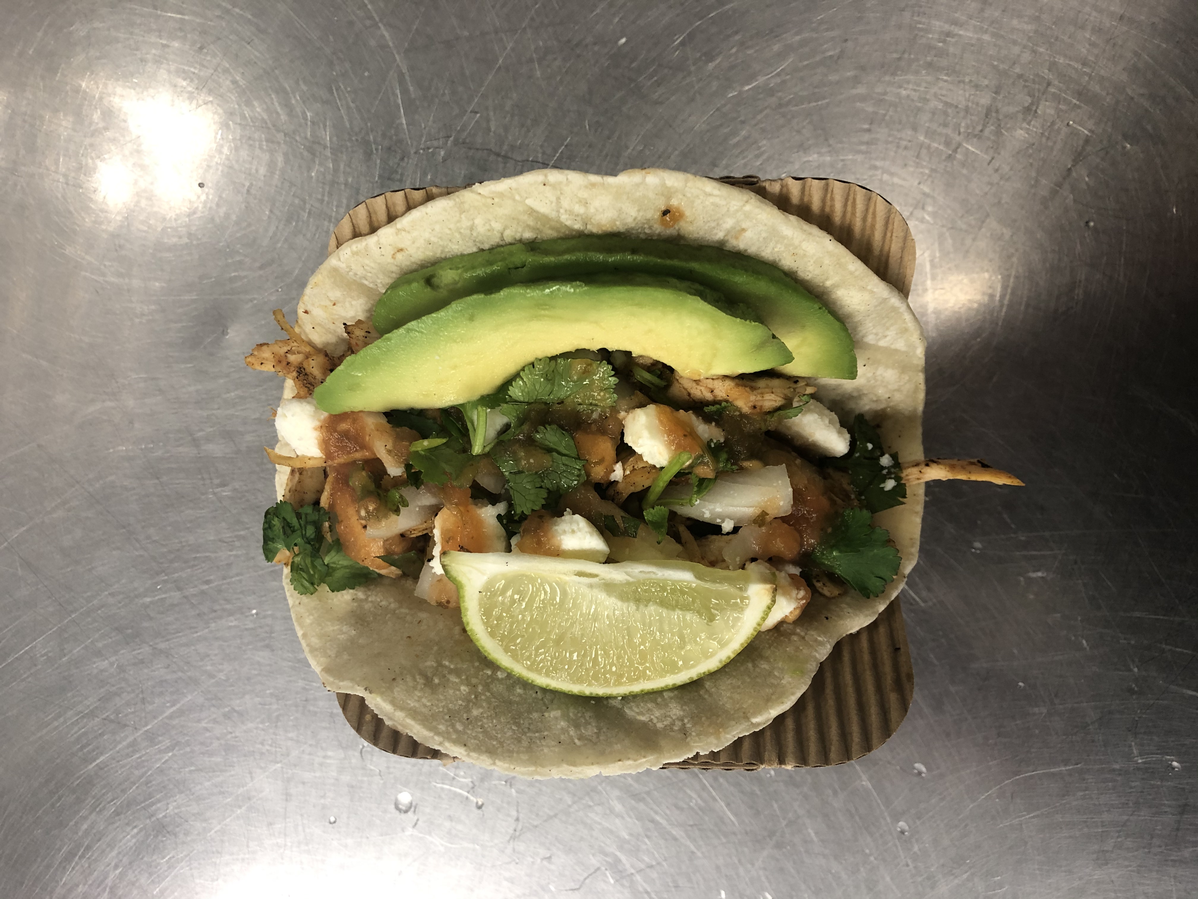 Order Chicken Tinga Taco food online from Mr. Murry Kitchen store, Boulder on bringmethat.com