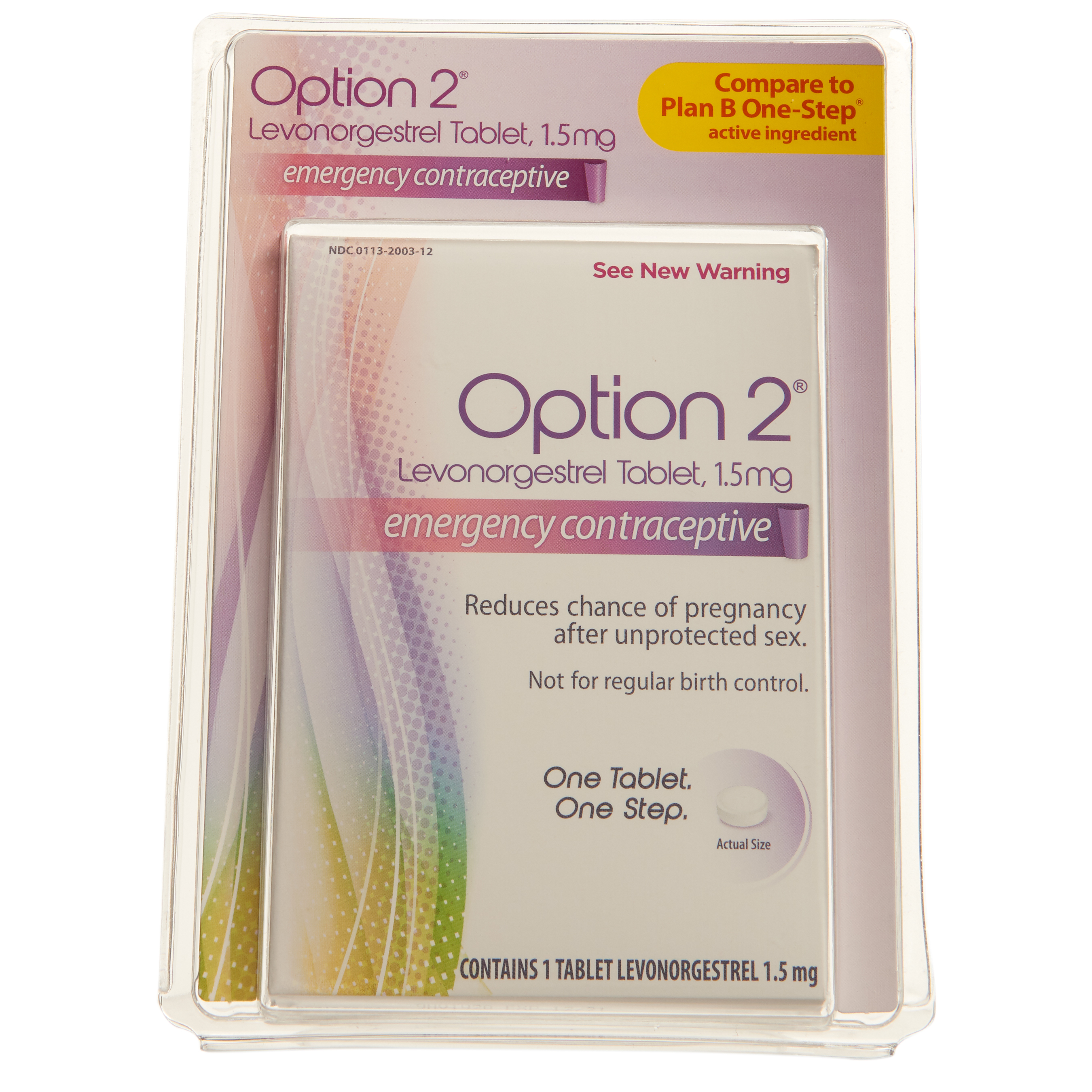 Order Option 2 Levonorgestrel Tablet, 1.5 mg Emergency Contraceptive - 1 ct food online from Bartell store, Edmonds on bringmethat.com