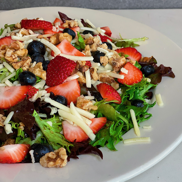 Order Strawberries and Blueberries Salad food online from Rolling Pin Cafe store, Westwood on bringmethat.com