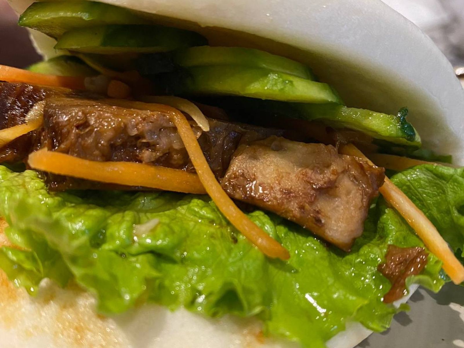 Order Bao W. Pork Belly food online from Rice Bowl Cafe store, Austin on bringmethat.com