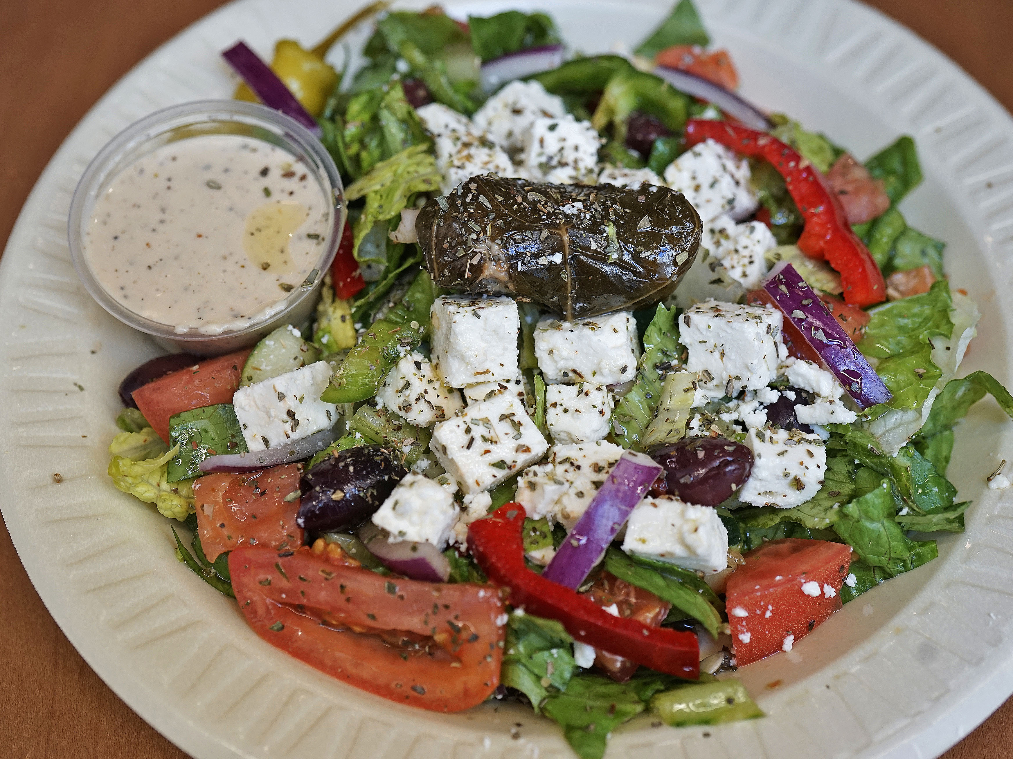 Order 6. Greek Village Salad food online from 810 Deli & Cafe store, New York on bringmethat.com