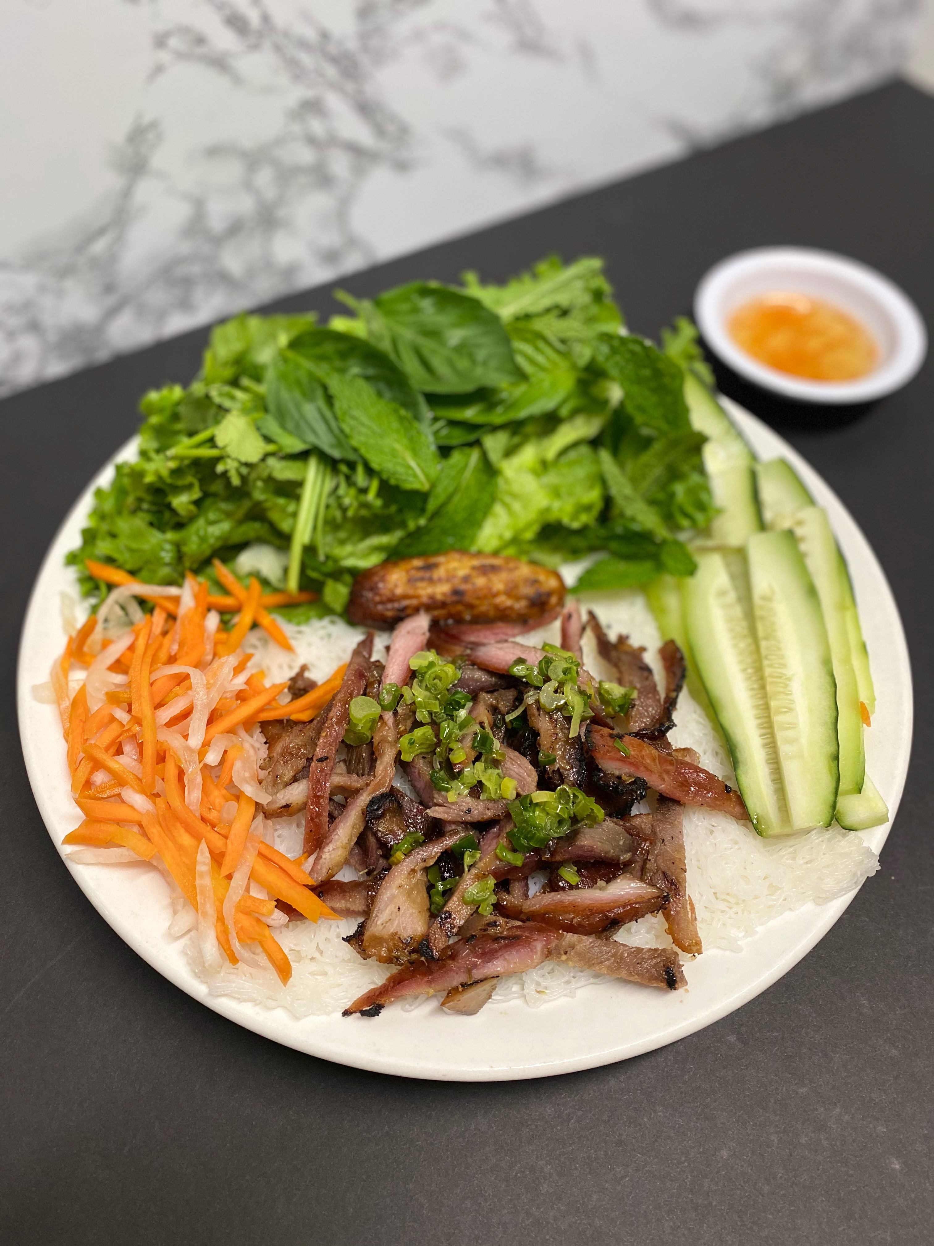 Order Banh Hoi Chao Tom Thit Nuong food online from Pho Thien Vietnamese Kitchen store, Naperville on bringmethat.com