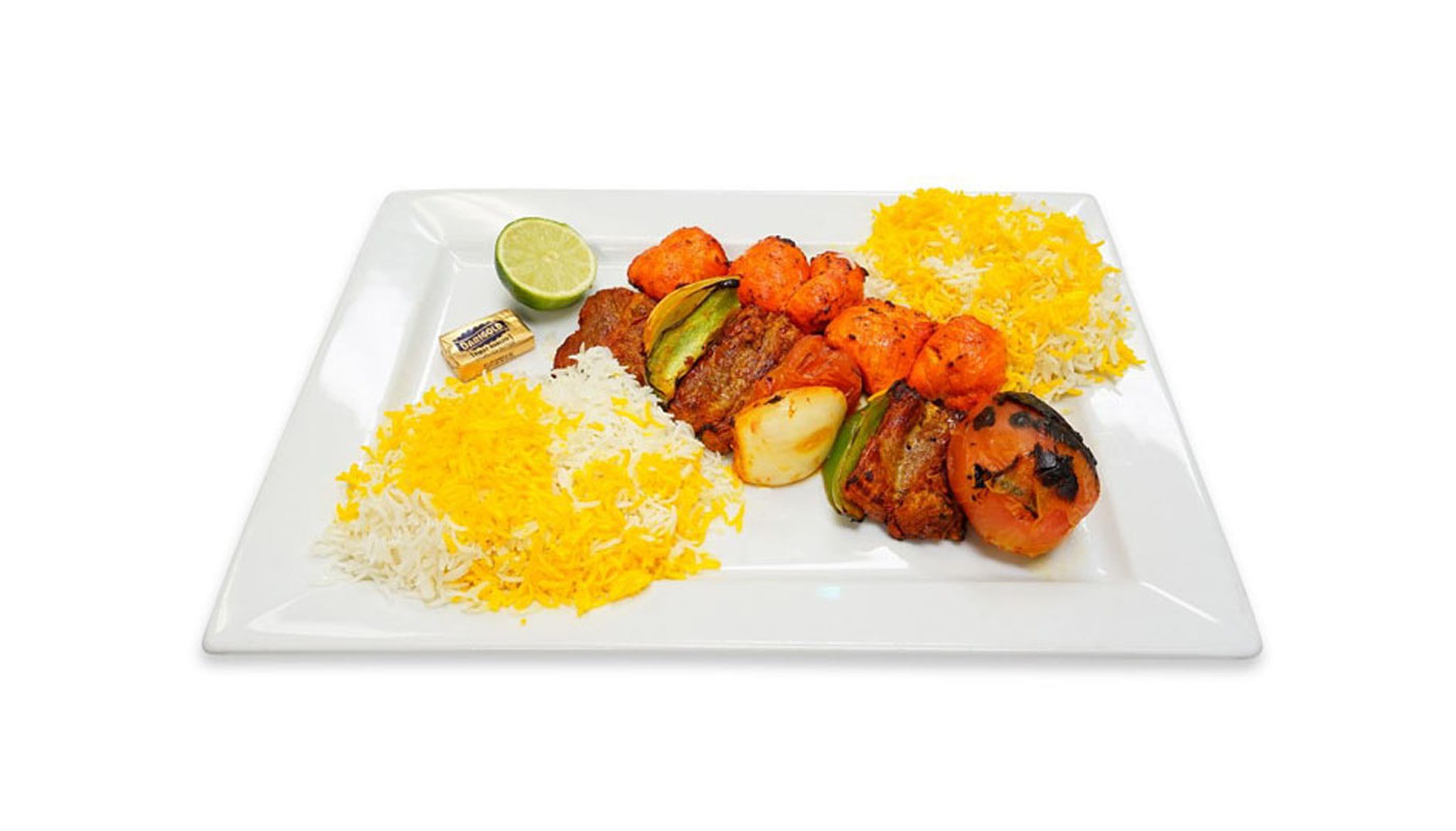 Order Combo Kabob M3 food online from M Cafe & Grill store, Lake Forest on bringmethat.com