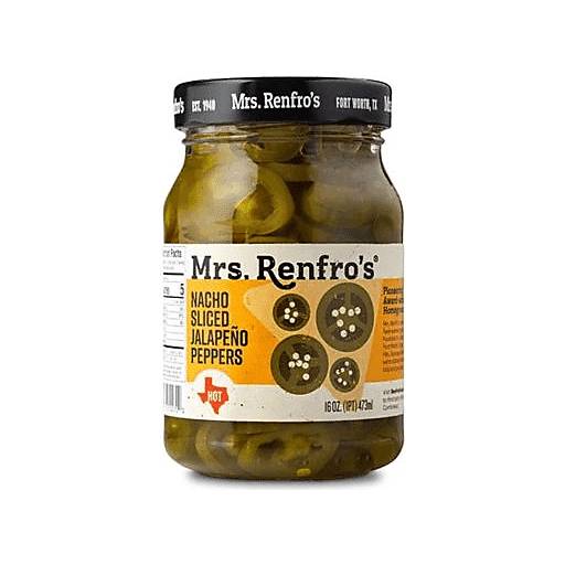 Order Mrs. Renfro's Nacho Sliced Jalapeno Peppers 16oz food online from Everyday Needs by Gopuff store, Chino on bringmethat.com