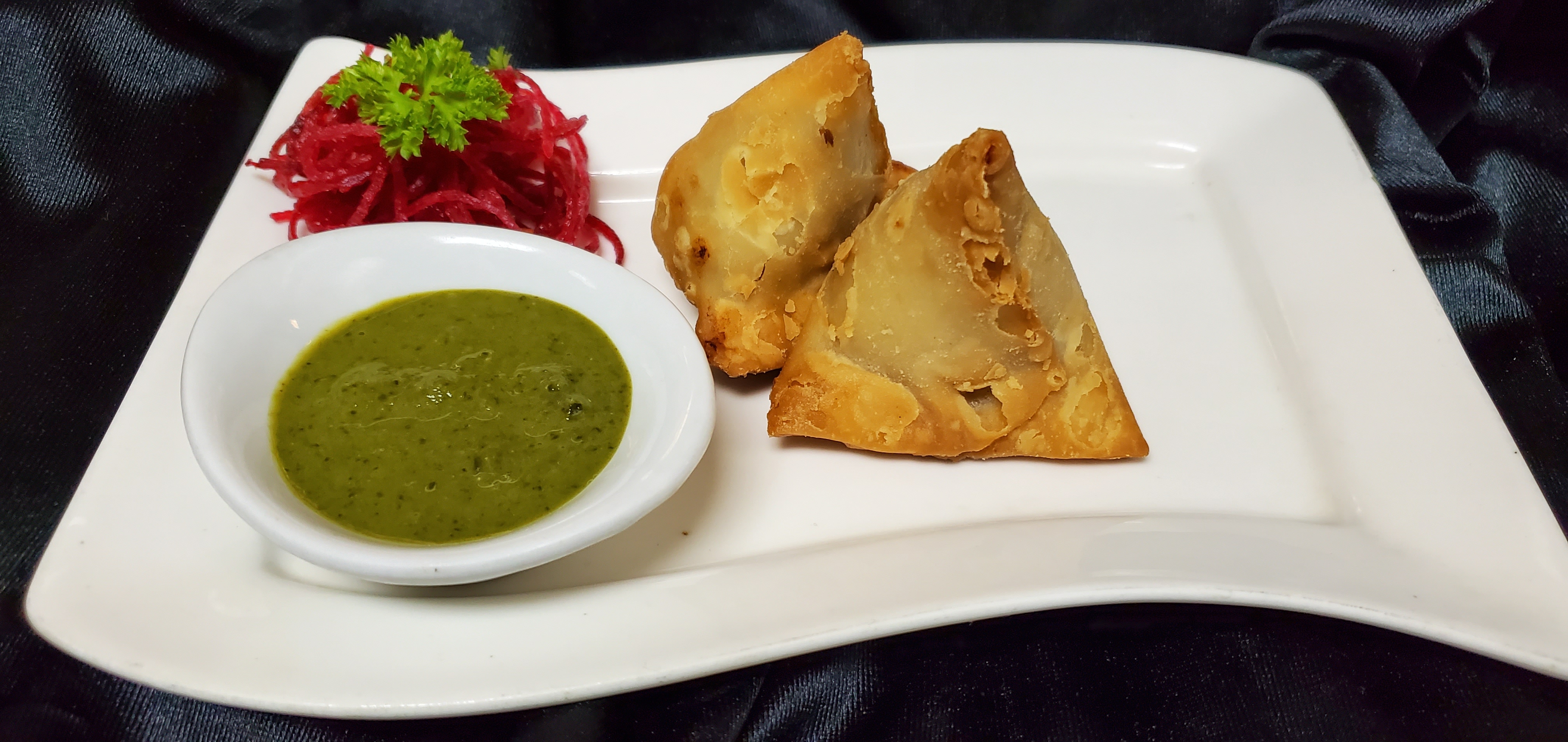 Order Vegetarian Samosa (2 Pcs.) food online from Spice Route store, Parsippany on bringmethat.com