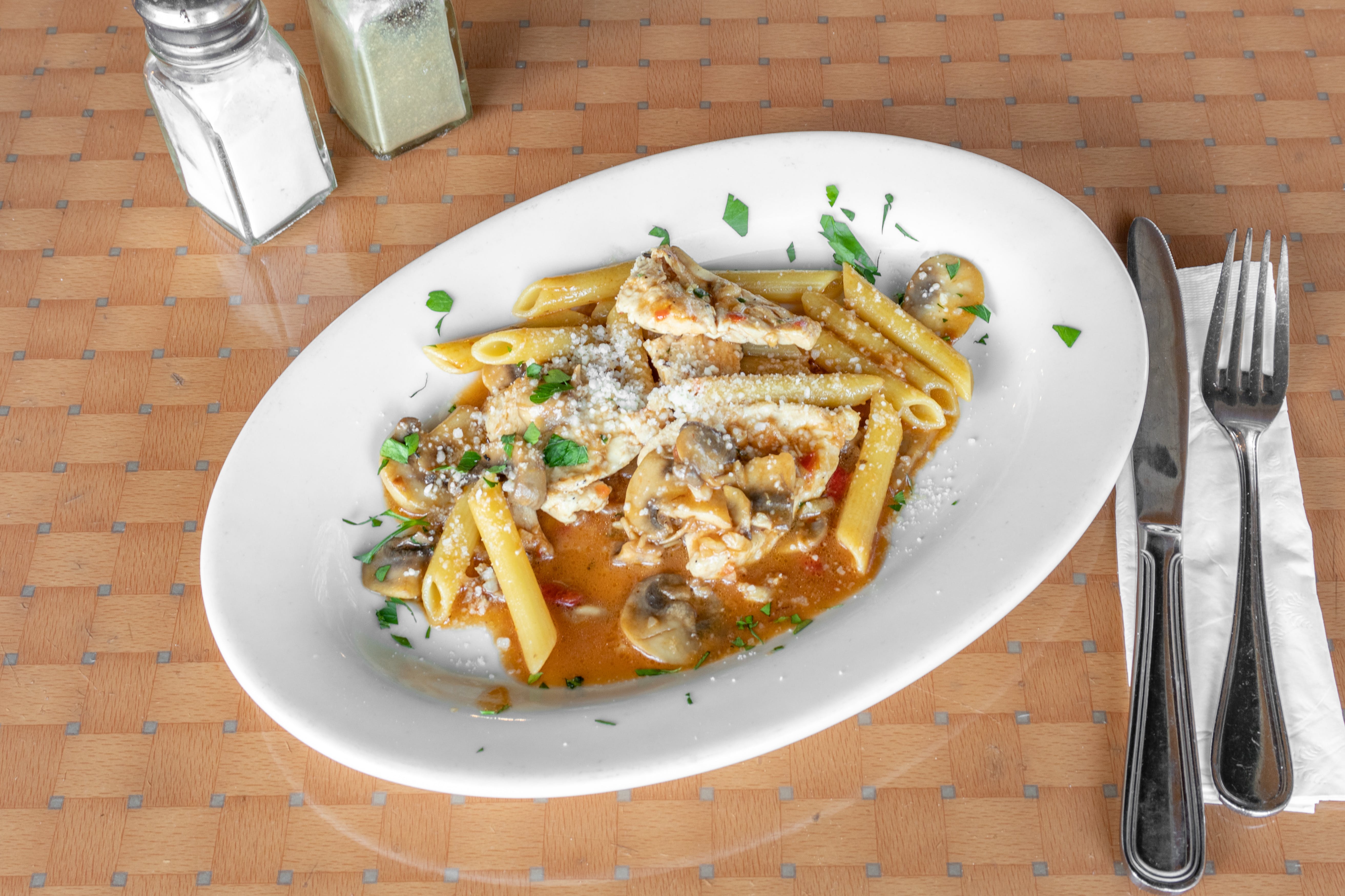 Order Chicken Marsala - Entree food online from Guido's Pizza Parlor store, Walden on bringmethat.com