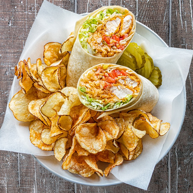 Order Kick'n Chicken Wrap food online from Buffalo Cafe store, Cumming on bringmethat.com