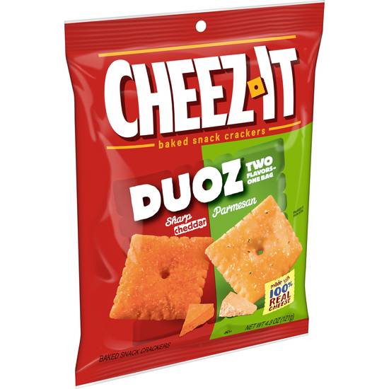 Order Cheez-It DUOZ Sharp Cheddar & Parmesan Cheese Crackers, 4.3 OZ food online from Cvs store, MONTEZUMA on bringmethat.com