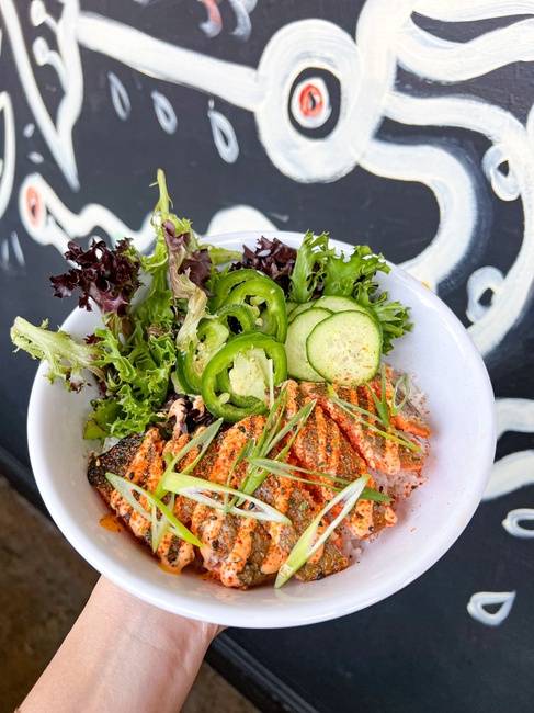 Order Salmon bowl food online from East Side King store, Austin on bringmethat.com