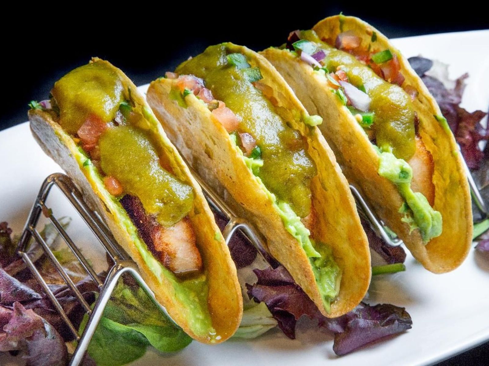 Order Cooked Salmon Tacos food online from cafe muscat store, Fresh Meadows on bringmethat.com