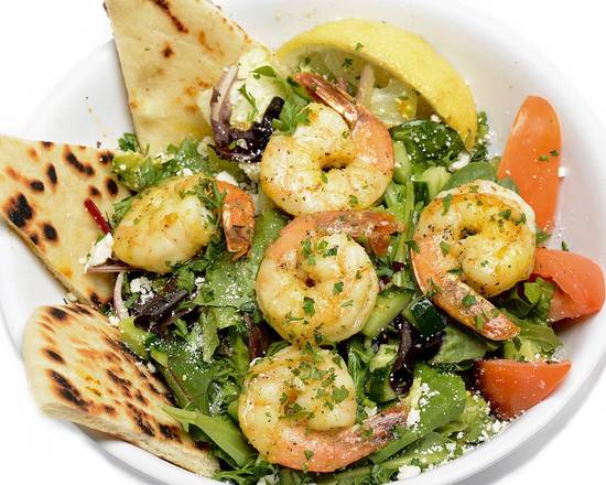 Order Grilled Shrimp Bowl food online from George's Greek Grill-Fig at 7th store, Los Angeles on bringmethat.com