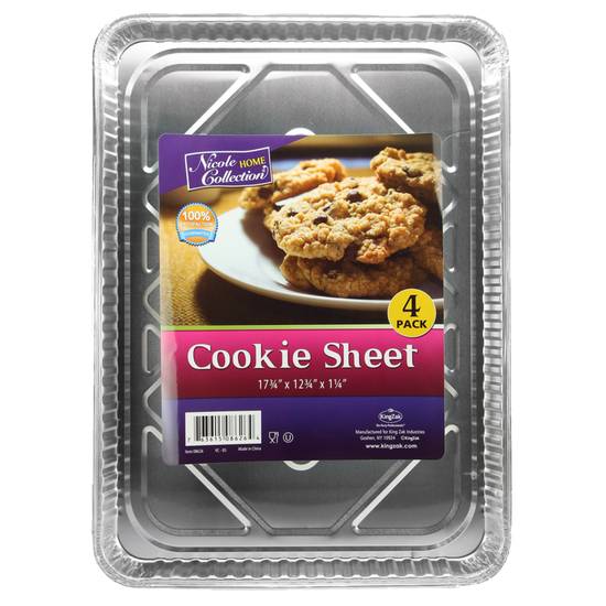 Order Nicole Home Collection Aluminum Cookie Sheet 4pk food online from Everyday Needs by Gopuff store, Waltham on bringmethat.com
