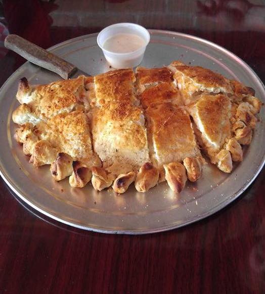 Order Chicken Alfredo Calzone food online from Rachetti Cafe & Pizzeria store, Flowery Branch on bringmethat.com