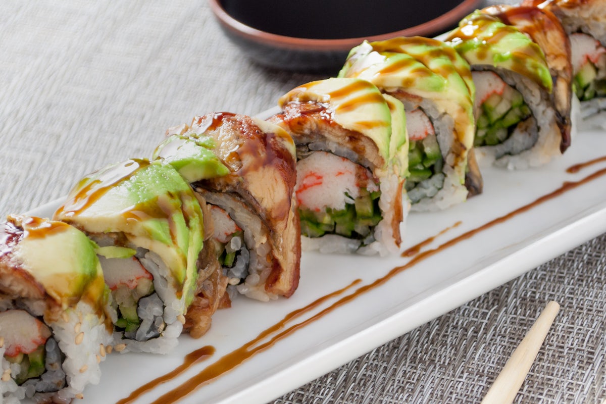 Order Dragon Roll†  food online from Harura Chicago store, Chicago on bringmethat.com