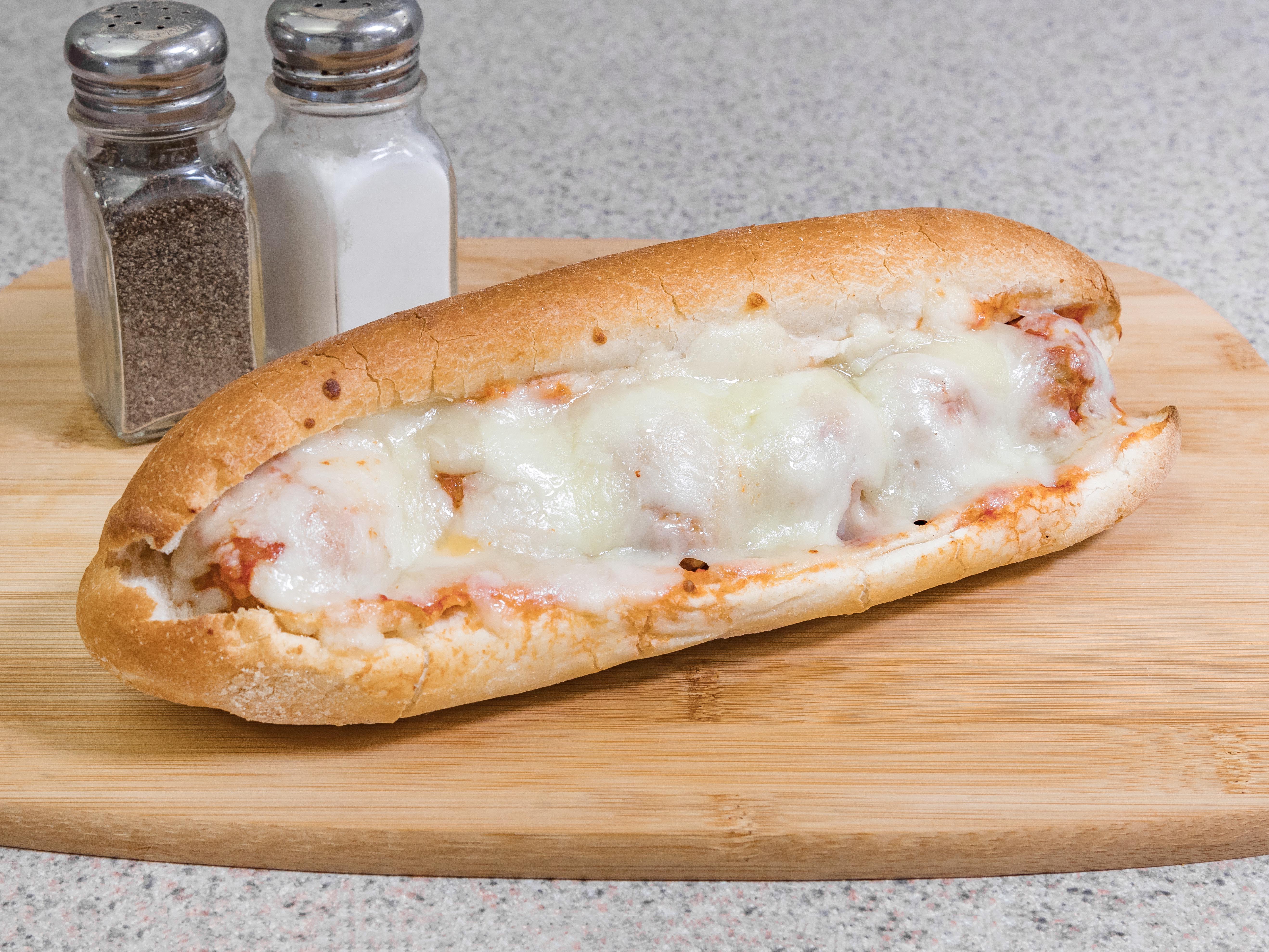 Order Meatball with Cheese food online from Angelos Pizza store, King Of Prussia on bringmethat.com