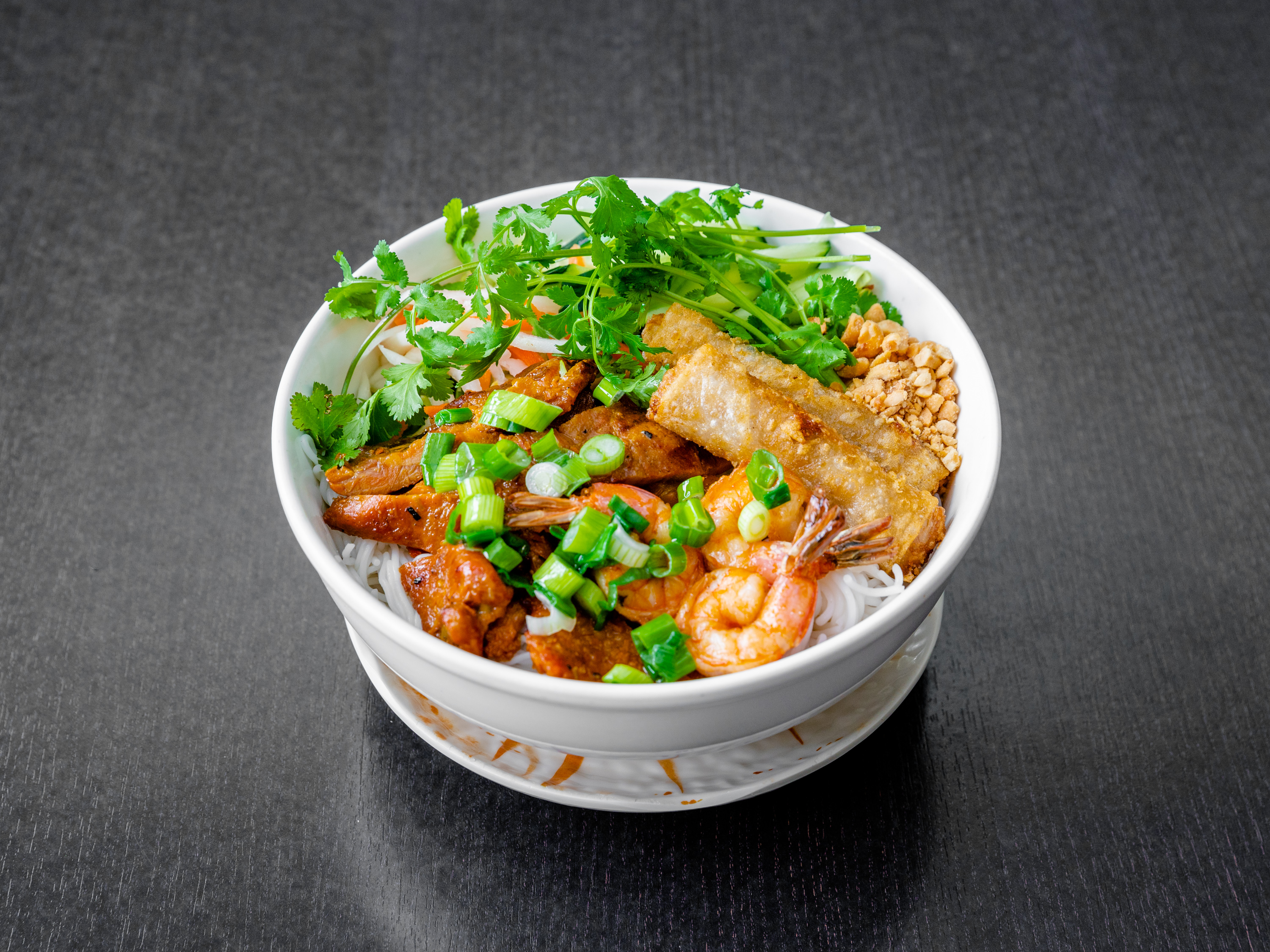 Order 47. Bun Tom, Thit Nuong, Cha Gio food online from Pho Hanoi store, Orange on bringmethat.com