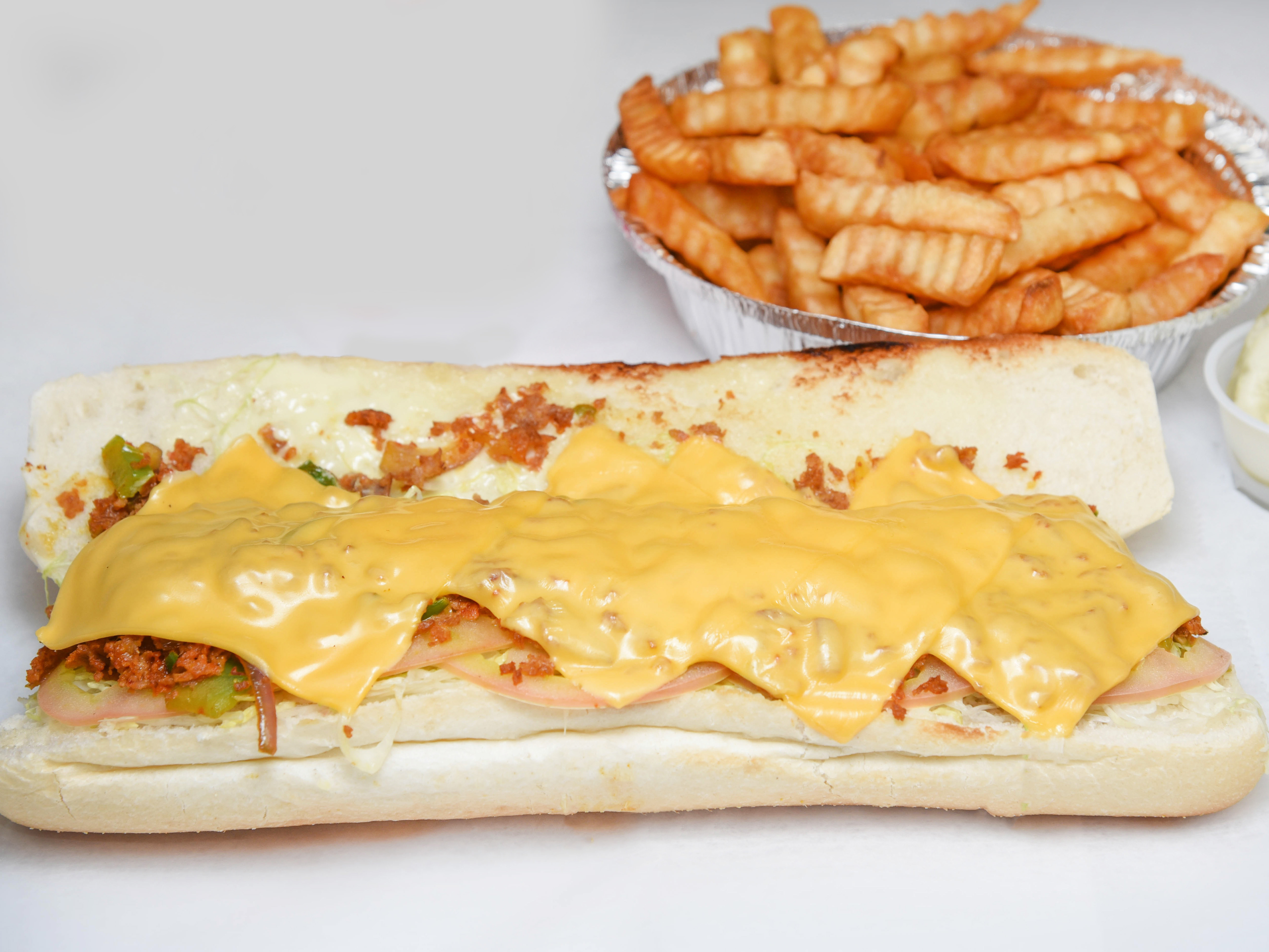Order G10. Philly Cheese Steak food online from Halal Deli Mart store, Bronx on bringmethat.com