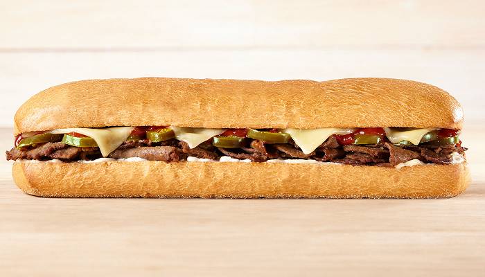 Order 12" Jalapeno Cheddar Cheesesteak Sub (1182cal) food online from Quickchek store, Hackettstown on bringmethat.com