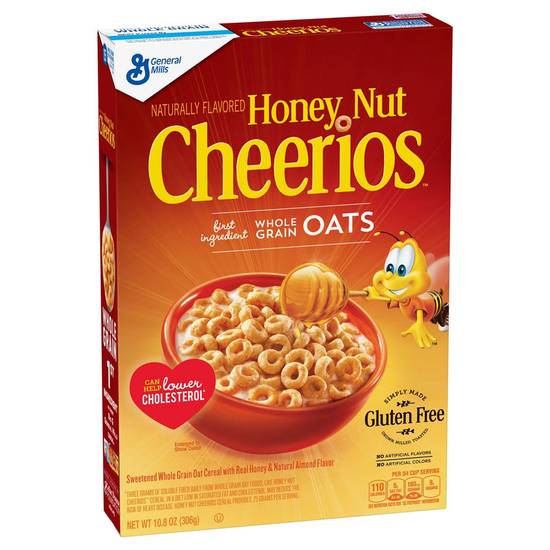 Order General Mills Gluten Free Honey Nut Cheerios Cereal 10.8oz food online from Everyday Needs by Gopuff store, Simi Valley on bringmethat.com