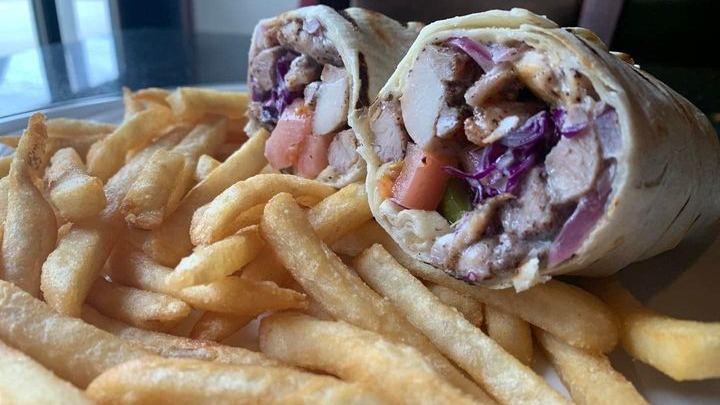 Order Spicy Chicken Shawarma Wrap & Fries food online from Casablanca store, Milwaukee on bringmethat.com