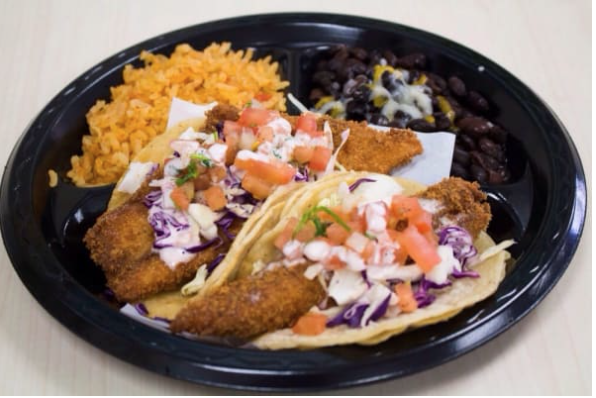 Order 3. Two Fish Tacos Combo food online from Pico Rico store, Canyon Country on bringmethat.com