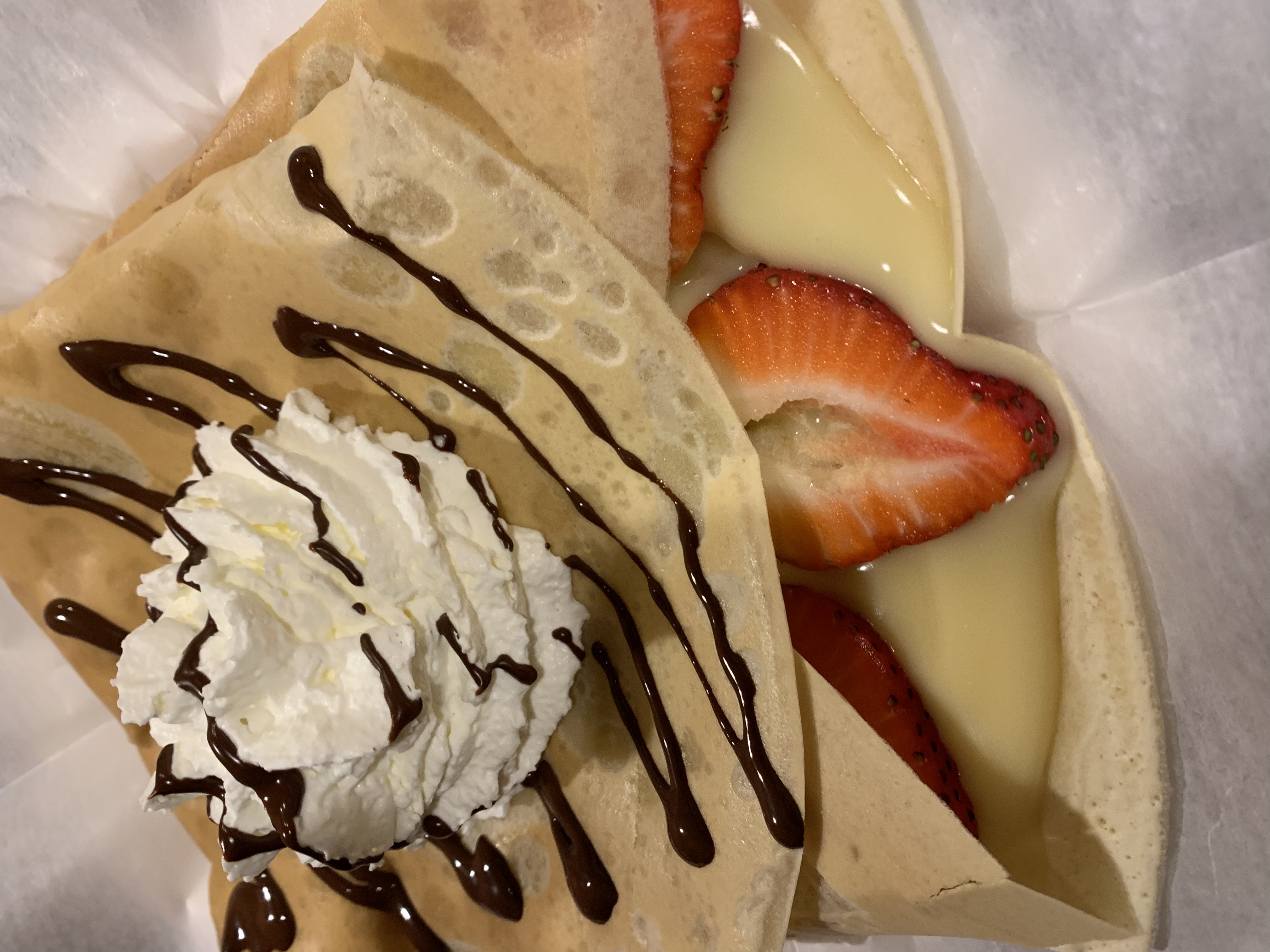 Order Vanilla Pudding Crepe food online from Enjoy Creperie store, Hackettstown on bringmethat.com