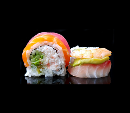 Order Rainbow Roll food online from Hamachi Sushi Express store, La Habra on bringmethat.com
