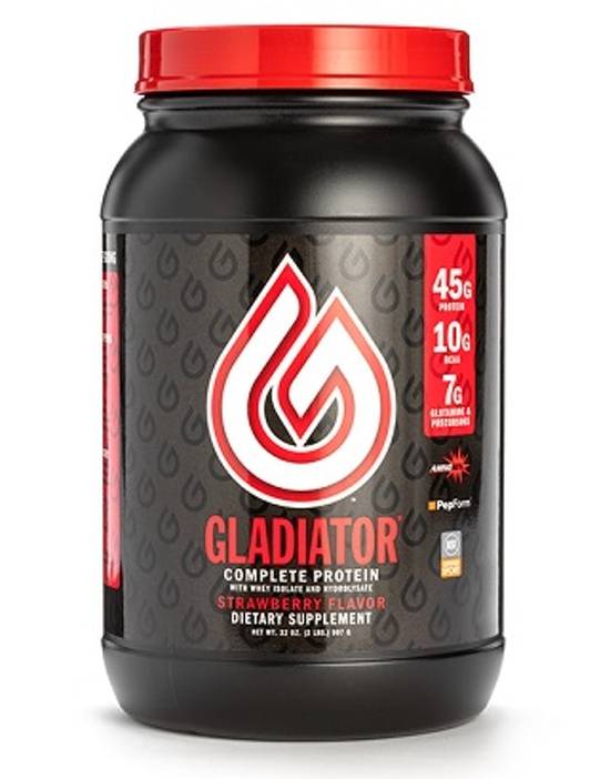 Order Gladiator Tub 2LB, Strawberry food online from Smoothie King - 2033-A Airport Blvd store, Mobile on bringmethat.com