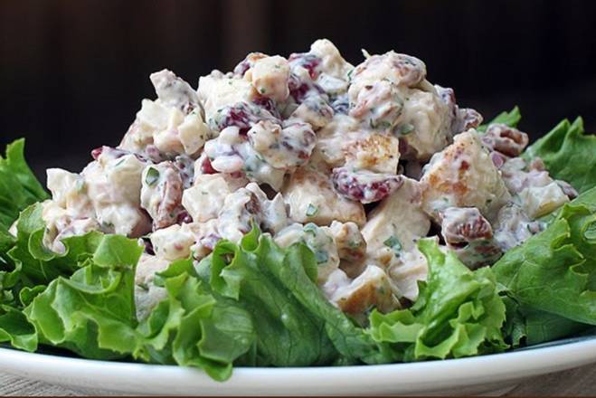 Order Cranberry Walnut Chicken Salad salad food online from Old Country Pizzeria store, East Weymouth on bringmethat.com