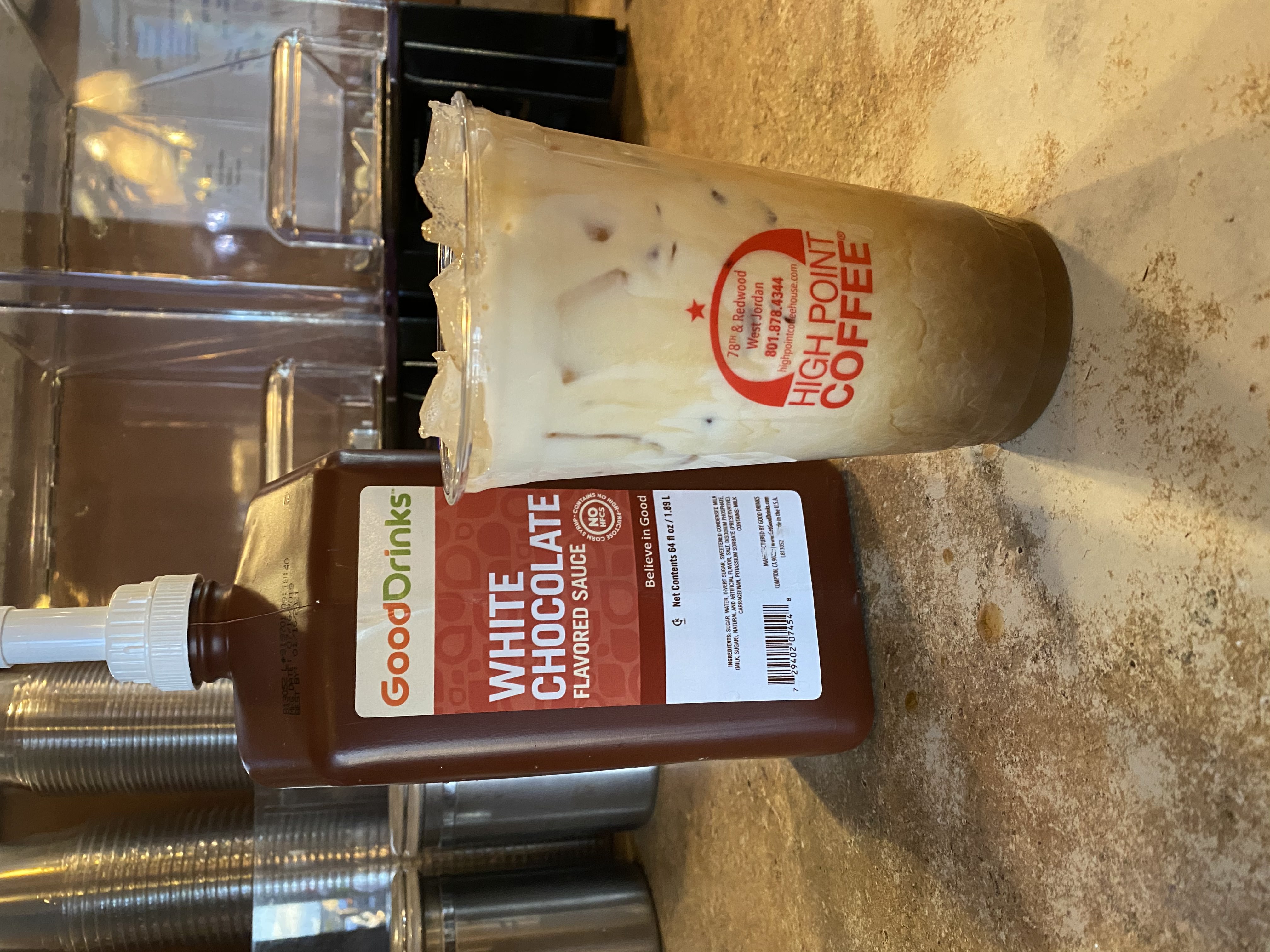 Order Iced White Mocha food online from High Point Coffee store, West Jordan on bringmethat.com