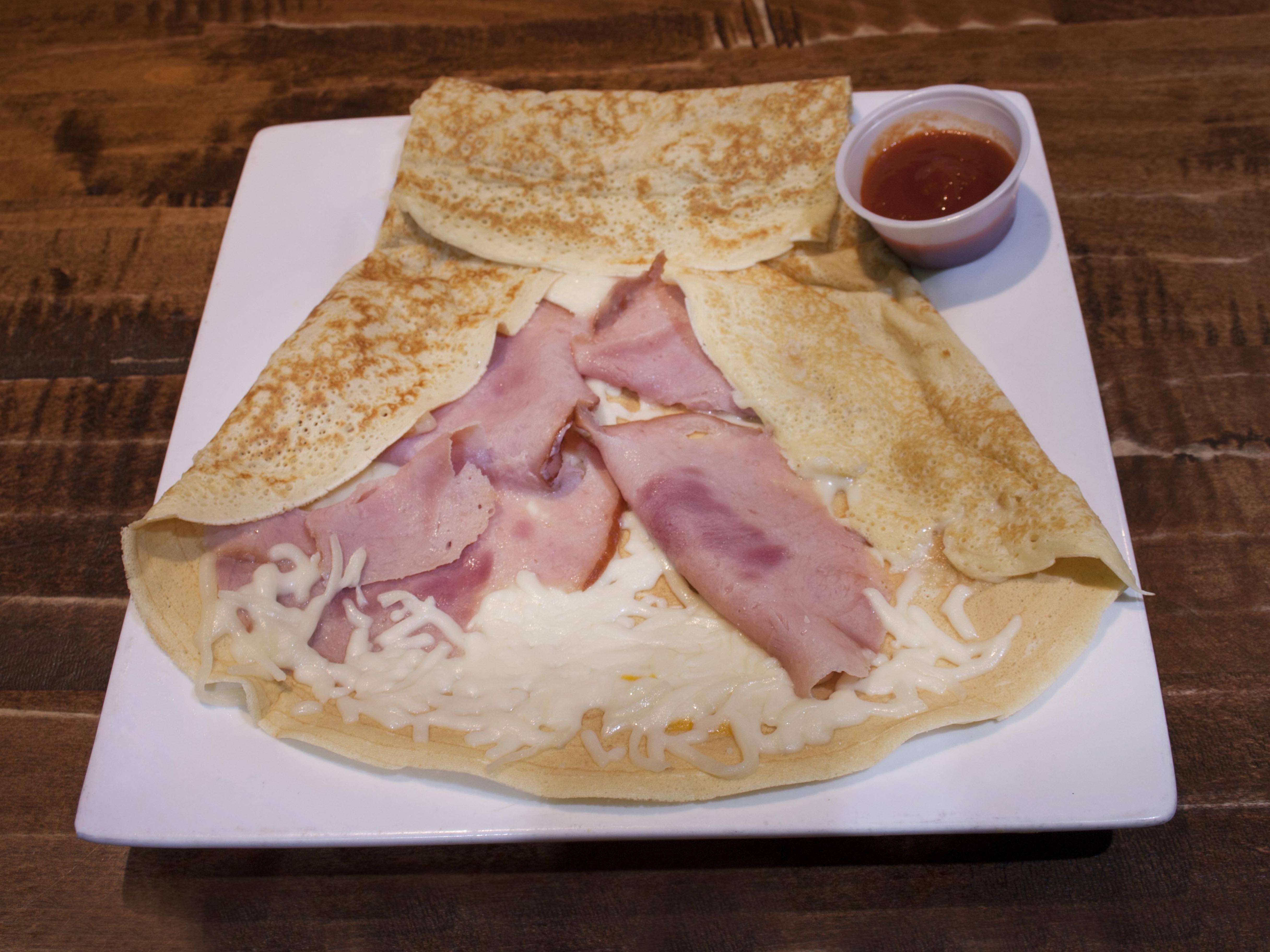 Order Ham and Cheese Crepe food online from Holy Crepes store, Columbus on bringmethat.com