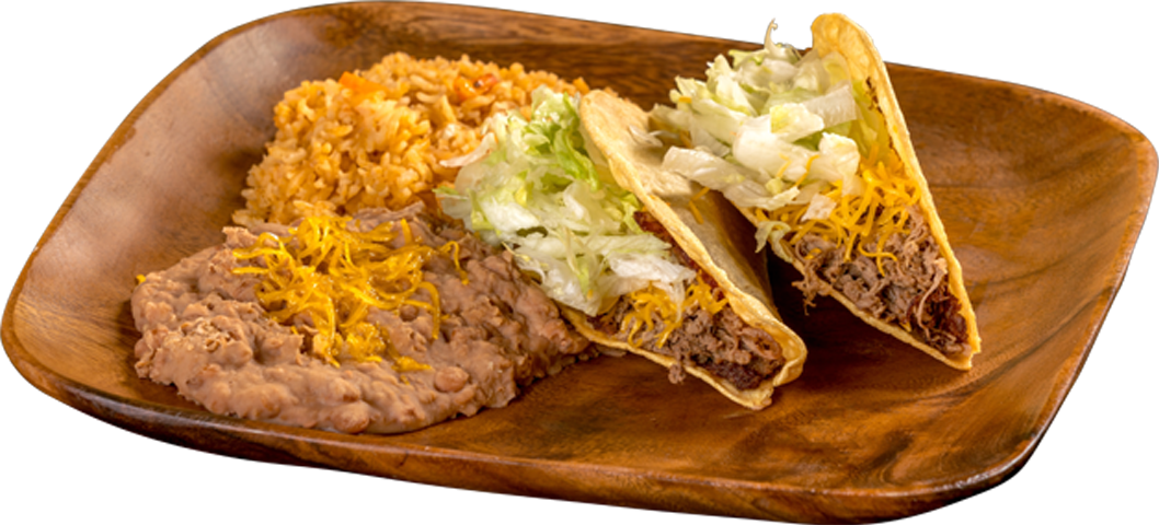Order #3 Two Beef Tacos Platter food online from Filibertos Mexican Food store, Oro Valley on bringmethat.com