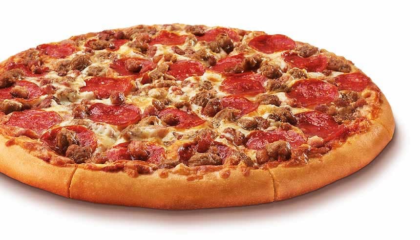 Order Meat Treat Pizza - Personal 10'' food online from Mama's Pizza store, Fredericksburg on bringmethat.com