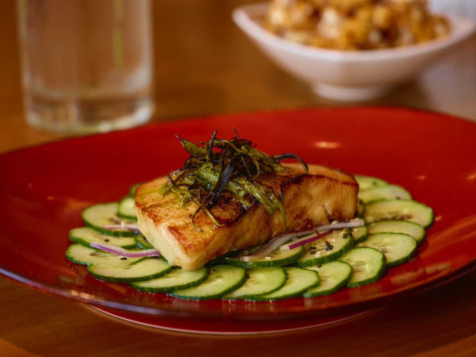 Order Miso-Glazed Pan-Roasted Chilean Sea Bass food online from China Live store, San Francisco on bringmethat.com