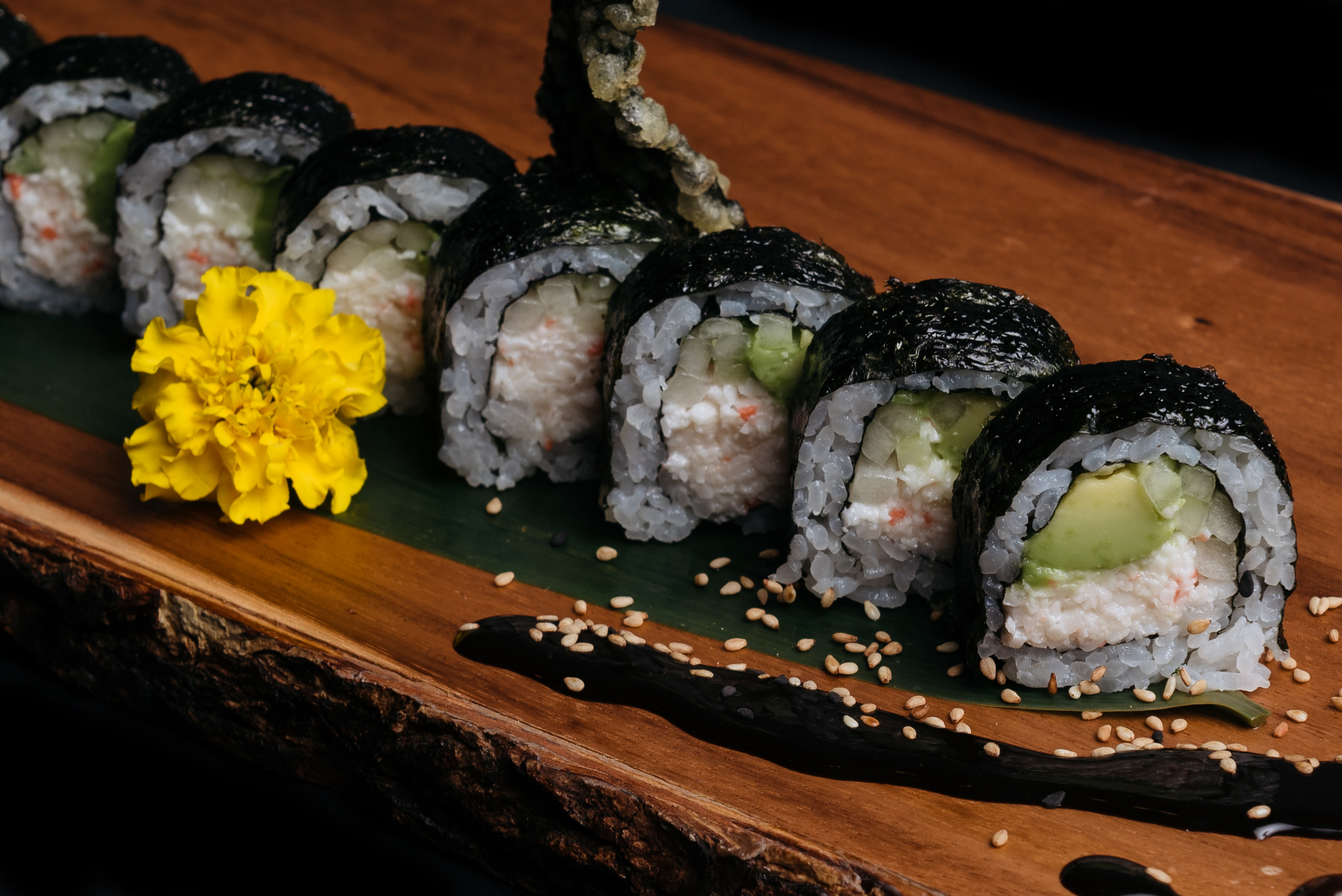Order Tempura California Roll food online from Oji Sushi And Sake Bar store, Pasadena on bringmethat.com