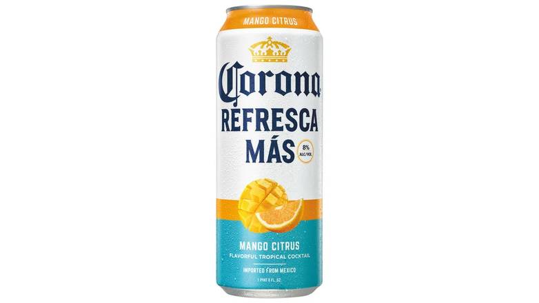 Order Corona Refresca Mas Mango Citrus Spiked Tropical Cocktail Can food online from Red Roof Market store, Lafollette on bringmethat.com