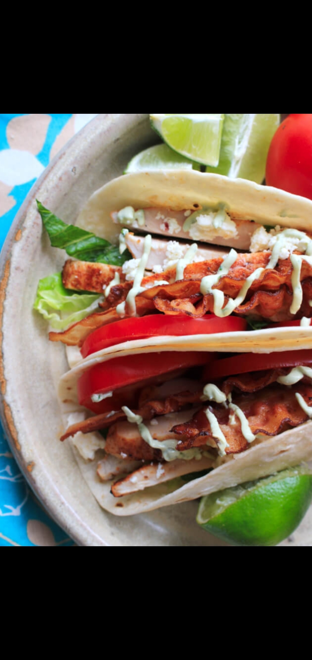 Order Ranch BLT Tacos (grilled chicken, bacon, lettuce, tomatoes, ranch dressing on soft corn taco) food online from American Gourmet Foods Deli store, New York on bringmethat.com