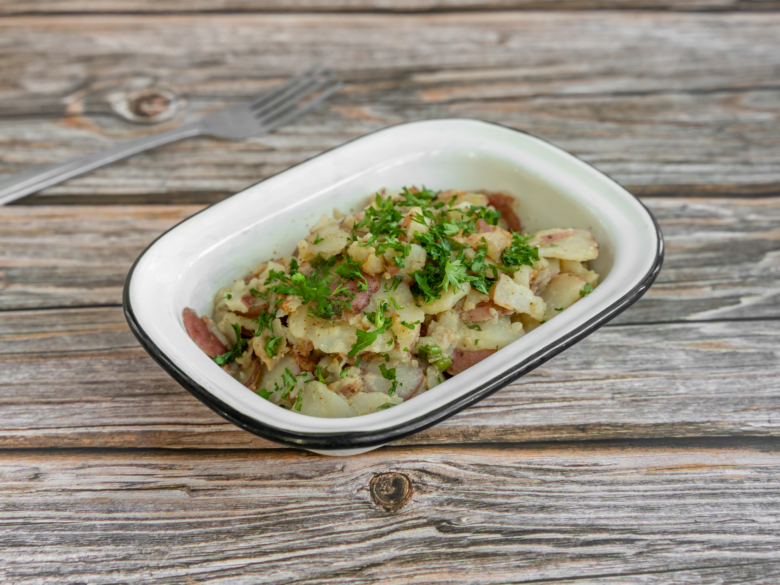 Order Warm Potato Salad with Bacon food online from Willkommen store, San Francisco on bringmethat.com