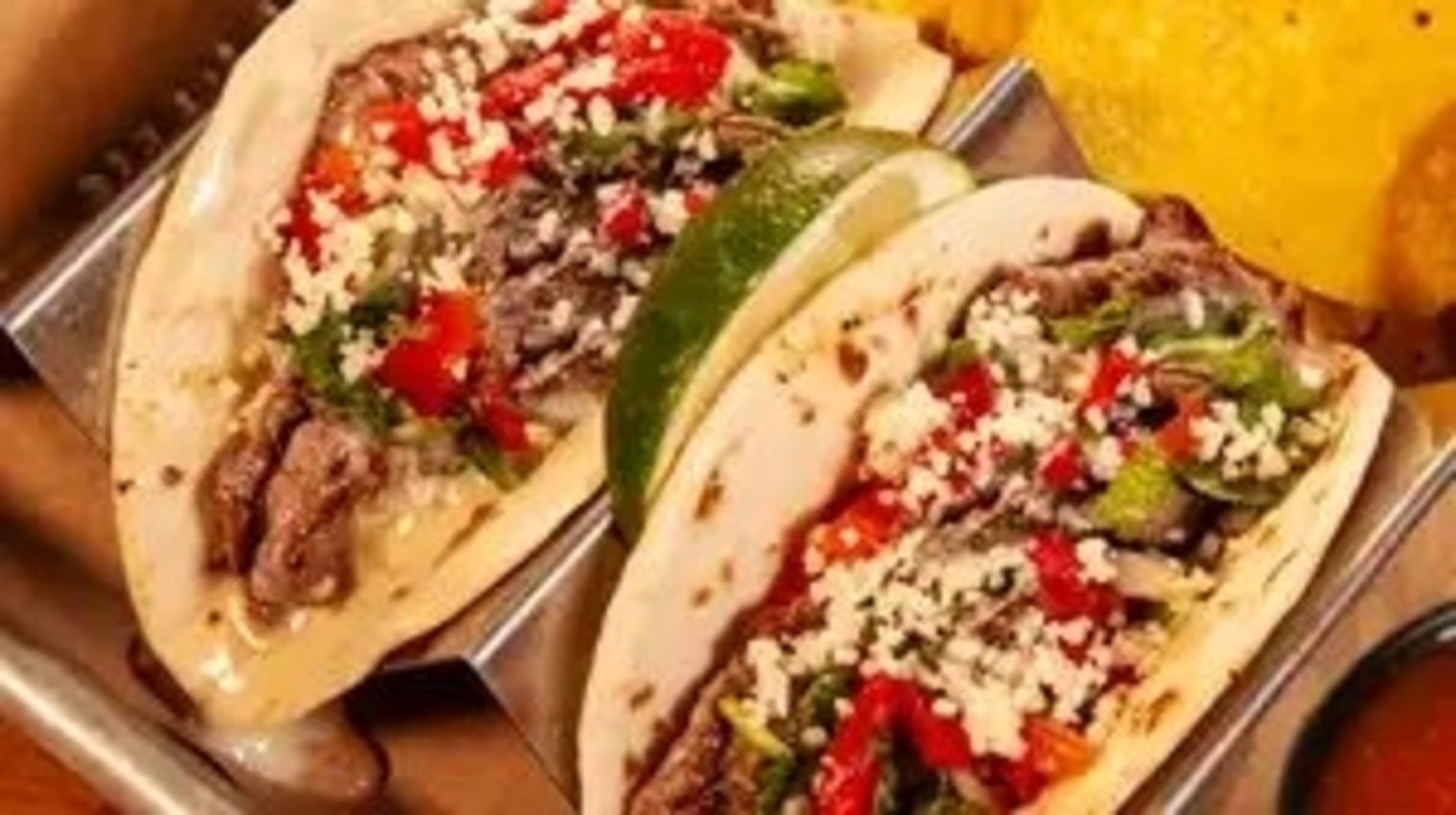 Order 2 Steak Tacos food online from The Brass Tap store, Vineland on bringmethat.com