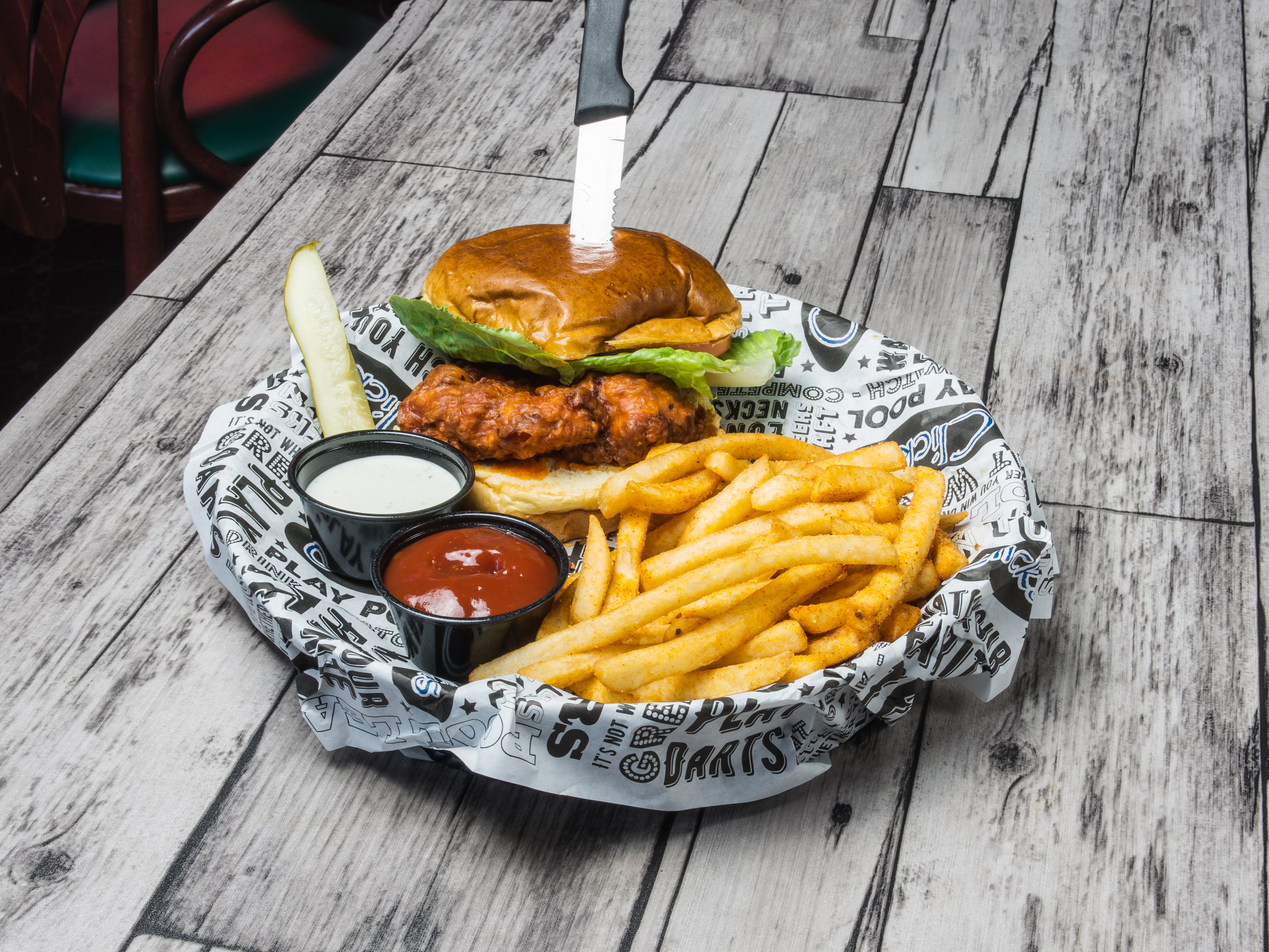 Order Buffalo Chicken Sandwich food online from Clicks Sports Cafe store, Houston on bringmethat.com
